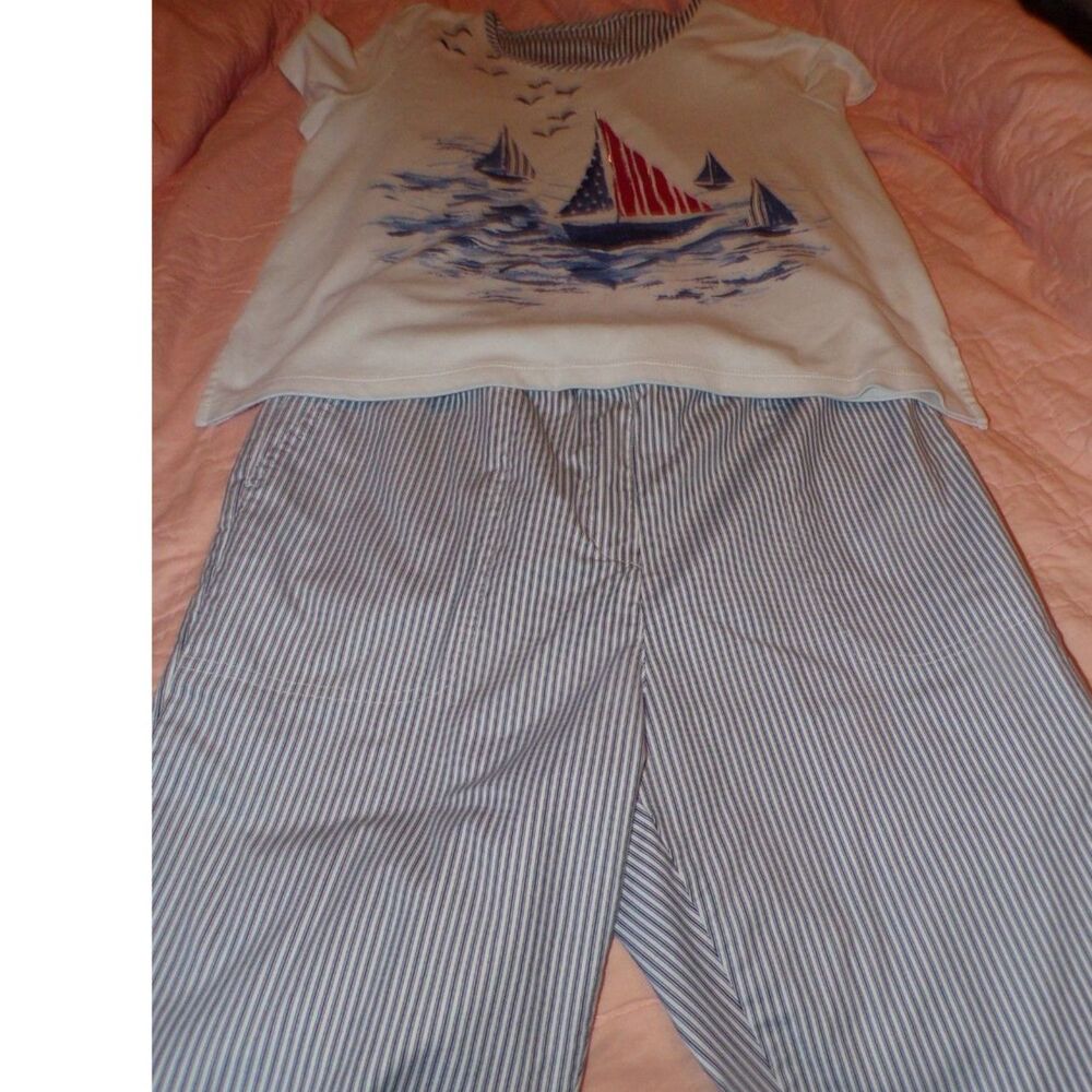 Allison Daley shorts and top with nautical design size 14p shorts xl shirt